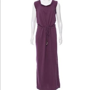 DVF Diane Von Furstennerg Plum MAXI DRESS pockets!
